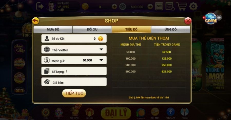 Hướng dẫn quy trình mua đô để trải nghiệm tại Lộc Club